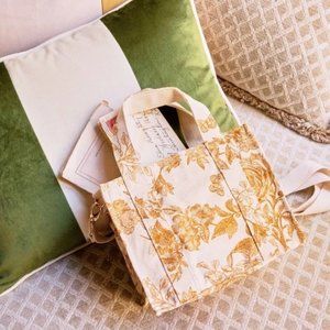 Sezane Mini Totebag - Ochre Flowers